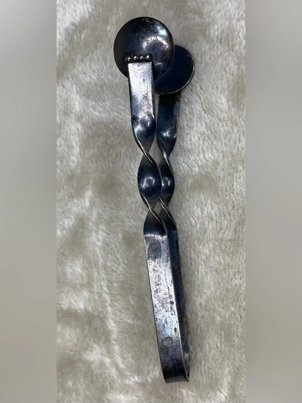 Antique Sterling Silver Sugar Tongs Twist Twisted Handle